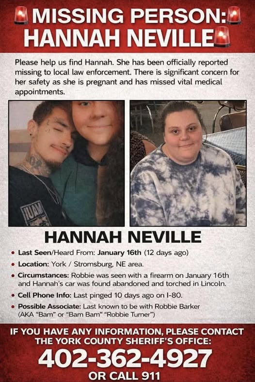 You are currently viewing Hannah Neville Endangered Missing, York NE Pregnant Woman, 26, Roberto Tanner As Suspect